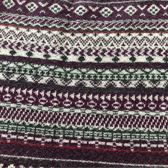 Roots Fair Isle Jacquard Light Sweater in Purple & Dark Gray Size XS - Picture 7 of 12